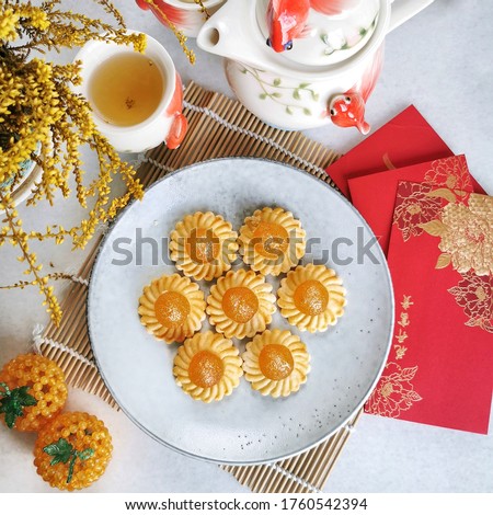 Traditional Chinese Pineapple Tarts Cookies Stok fotoğraf © 