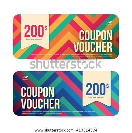 Template Gift Voucher Coupon Discount, Background Modern Design, Vector illustration