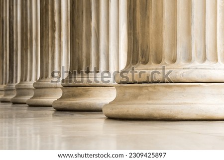 Similar – Image, Stock Photo Detail of a neoclassical building under the last lights of the sunset