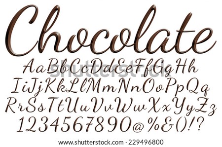 Big And Small Letters Of The Alphabet With Digits Made From Chocolate ...