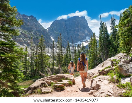 Similar – Image, Stock Photo Female traveler exploring rocky formation