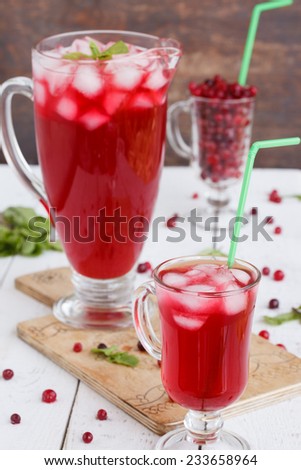 Cranberry juice,soft drink.