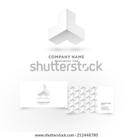 Modern icon design geometric shape element with business card template. Best for identity and logotypes.