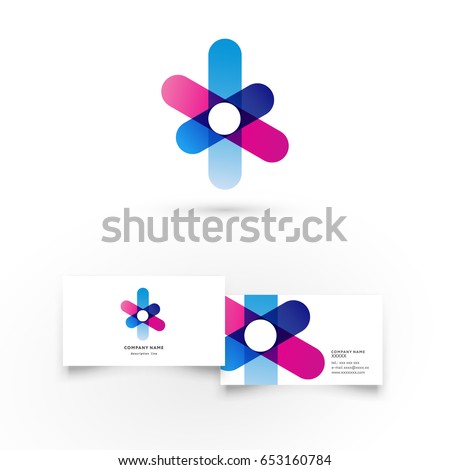 Flower. Modern icon design logo element with business card template. Best for identity and logotypes. 