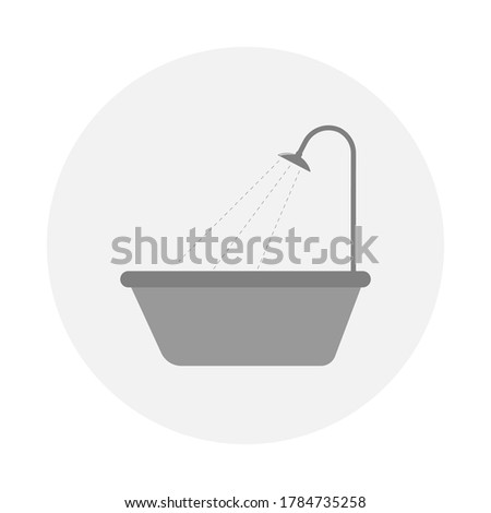 Bathtub icon vector, filled flat sign, solid pictogram isolated on white. eps. Shower Icon 10