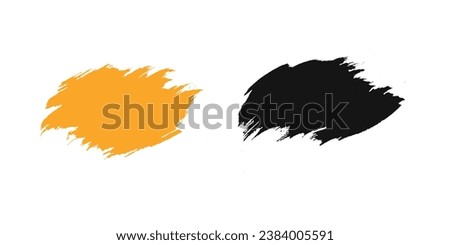 Black dried paint splattered in dirty style. Isolated black ink stencils for graphic design, text fields. Artistic texture of ink brush strokes, splatter stains, callout. Vector illustration