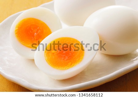 Similar – Image, Stock Photo Medium boiled eggs with sasld, healthy breakfast