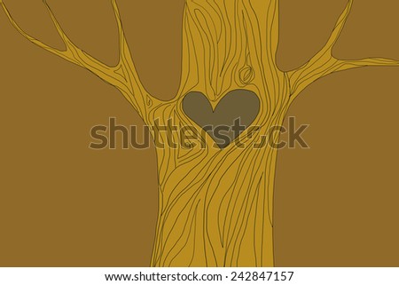 Heart in Tree Digital Graphic Design