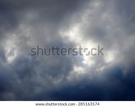 Dark gray cloud and blue sky
