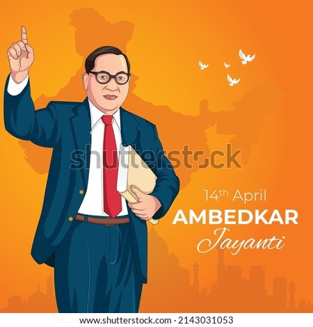 Banner design of Happy Ambedkar Jayanti  template.