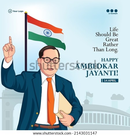 Banner design of Happy Ambedkar Jayanti  template.