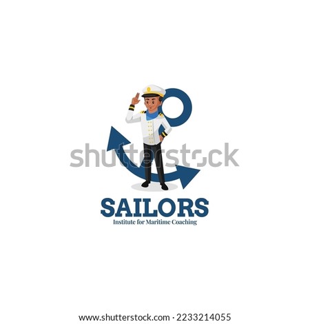 Sailors institute for maritime coaching vector mascot logo template.