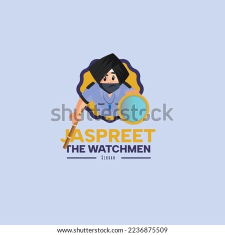 Jaspreet the watchmen vector mascot logo template. 