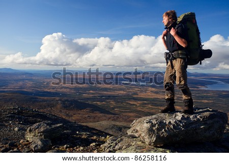 Hiker on the Top of the Mountain
