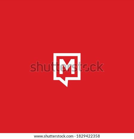 Talk chat bubble logo Letter M vector modern illustration graphic abstract template premium
