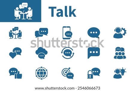 Chat icon. Collection of solid vector icons themed about conversation, messaging, discussion, chat, customer support, online communication.