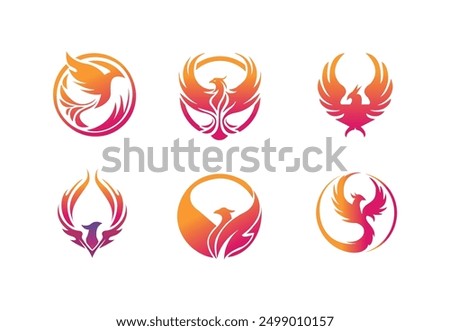 phoenix bird vector logo design.  phoenix bird  logo design concept. phoenix bird company logo design. creative phoenix bird logo design.