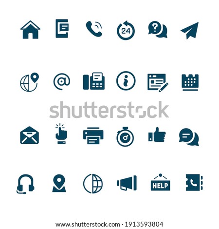 Contact collection universal line icons. Icon set for web and mobile.