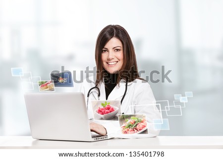 conceptual photo of a female nutritionist