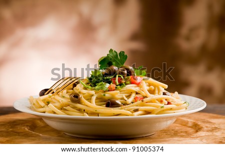 Image, Stock Photo Delicious vegetarian dish with assorted vegetables and mushrooms