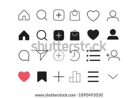 Set of social media flat icon vector illustration.