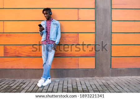 Similar – Image, Stock Photo Man leaning on wooden door