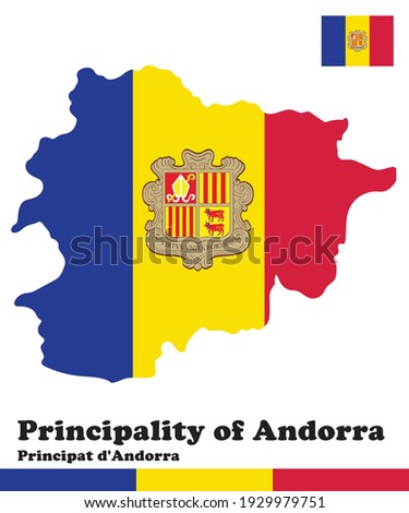 flag of Andorra inside Andorra map Andorra flag illustration