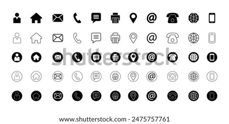 Contact Icon collection vector  illustration.Communication sign
