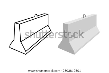 Concrete road barriers icon vector illustration. Concrete road barriers for blocking road