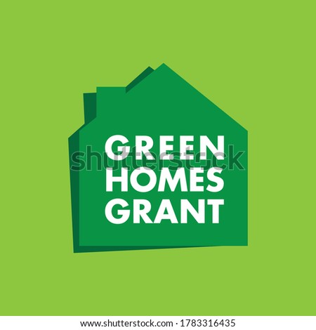 Green Homes Grant scheme badge icon. Green deal. UK 2020. Energy efficient home improvements