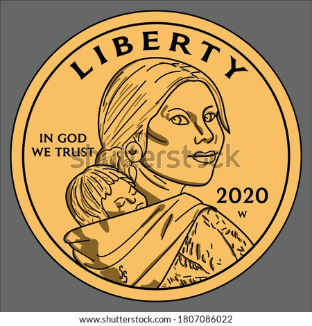 Sacagawea Golden Dollar Coin Vector