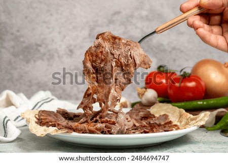Image, Stock Photo Fresh kebab meat Eating