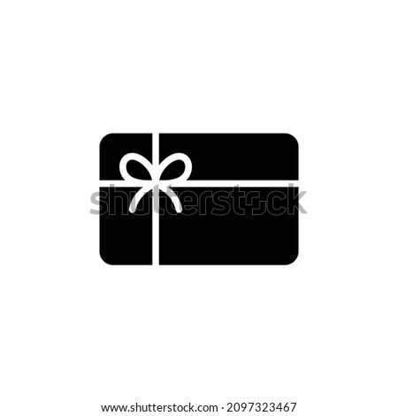 gift card icon vector, giftcard with ribbon