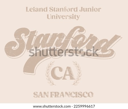 Retro college varsity typography stanford slogan print for girl tee - t shirt or sweatshirt