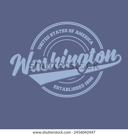 Vintage retro college varsity washington state slogan print with emblem illustration for graphic tee t shirt or sweatshirt 