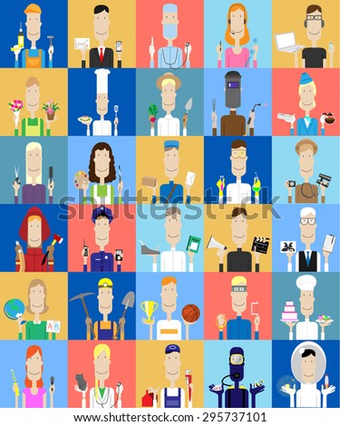 set of profession vector people