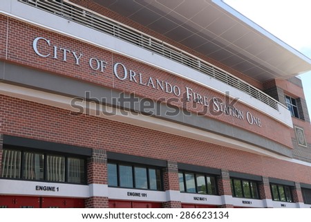 ORLANDO, FL - June 9 2015:City of Orlando Fire Station 1.Located in Downtown Orlando Florida on June 9 2015.