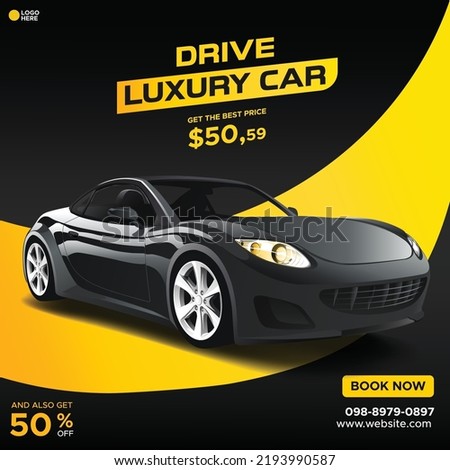 Car rental promotion social media ads. car sale