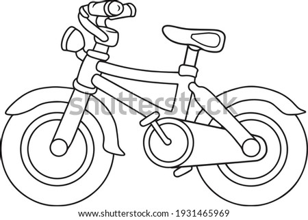 bicycle outline vector illustration,children's bicycle