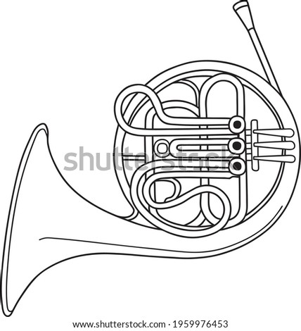 French Horn Drawing | Free download on ClipArtMag