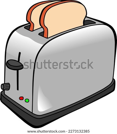 toaster color vector illustration isolated on white background