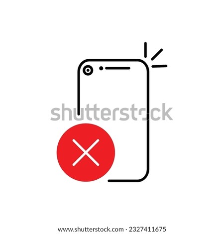 digital error or payment problem in mobile phone. flat outline trend modern simple e-wallet logotype graphic design web element isolated on white.