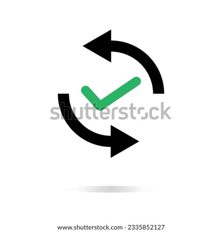 simple cash flow icon or easy transfer. flat style trend repeat arrow logotype graphic design technology element isolated on white background. concept of mobile app or right and left direction