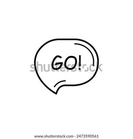 thin line go speech bubble like action. abstract style trend modern move logotype graphic web design element isolated on white background. concept of