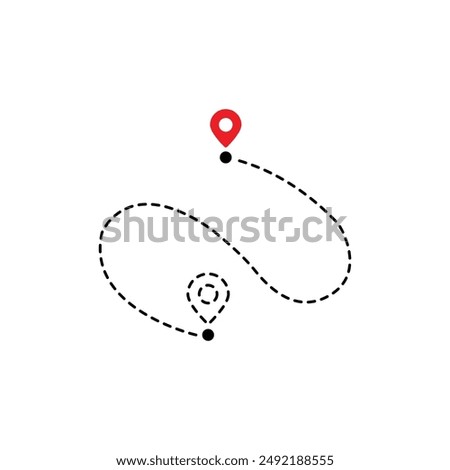 simple route like we have moved. flat stroke trend outline logotype graphic art design illustration element isolated on white. concept of interest land