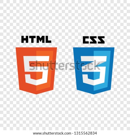 Web development shield signs: html5, css3. Vector illustration.