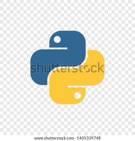 Vector illustration of an icon of the Python programming language. Logo in the form of two snakes. 