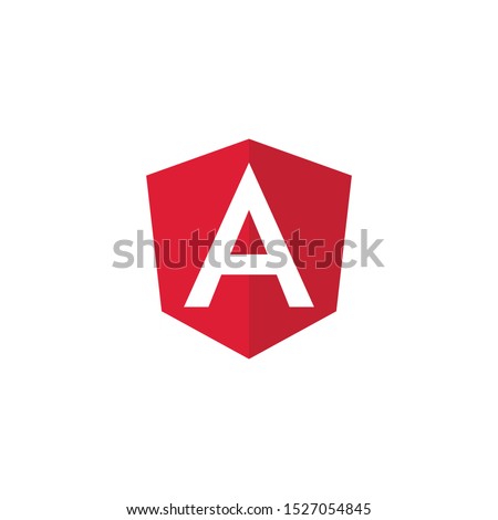 Angular emblem white letter on red background