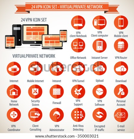 VPN icon set - 24 icon set - Virtual Private Network