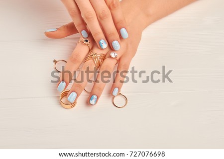 Similar – Image, Stock Photo Well groomed female hands with manicure